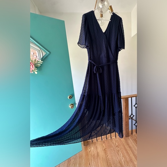 Tie-Belted Chiffon High-Low Maxi Dress - Picture 3 of 7